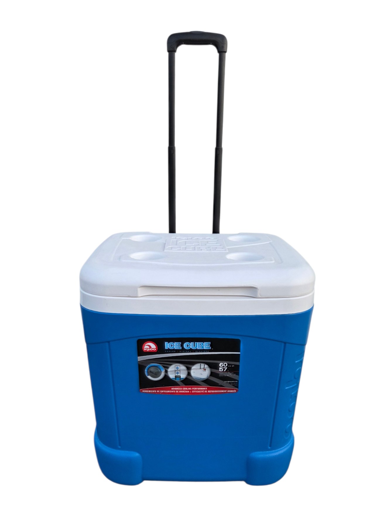 Igloo Ice Cube 60 Qt Rolling Cooler with Telescoping Handle