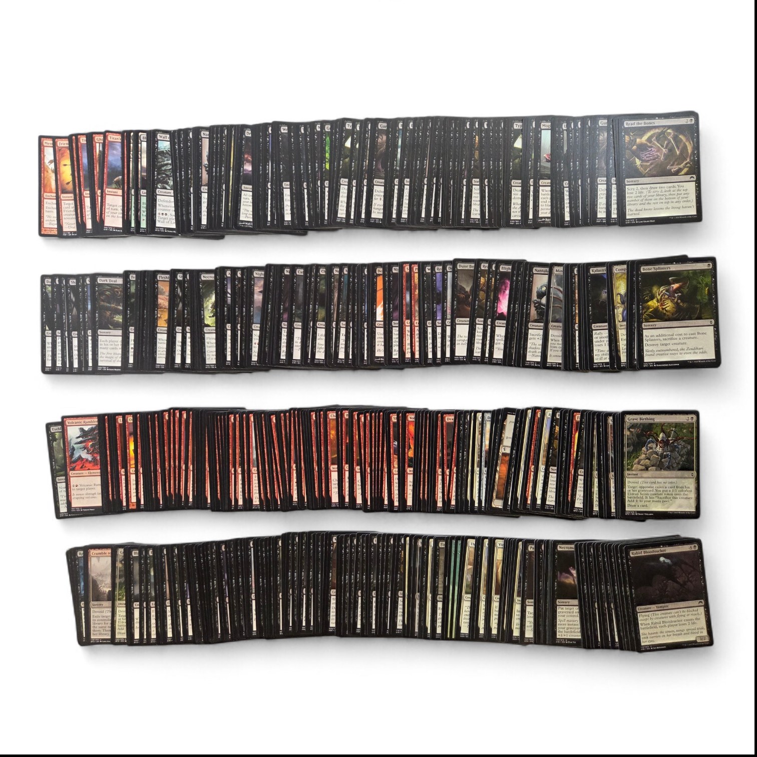 Large Magic The Gathering BlackRed Deck Lot with Creatures, Spells and Lands