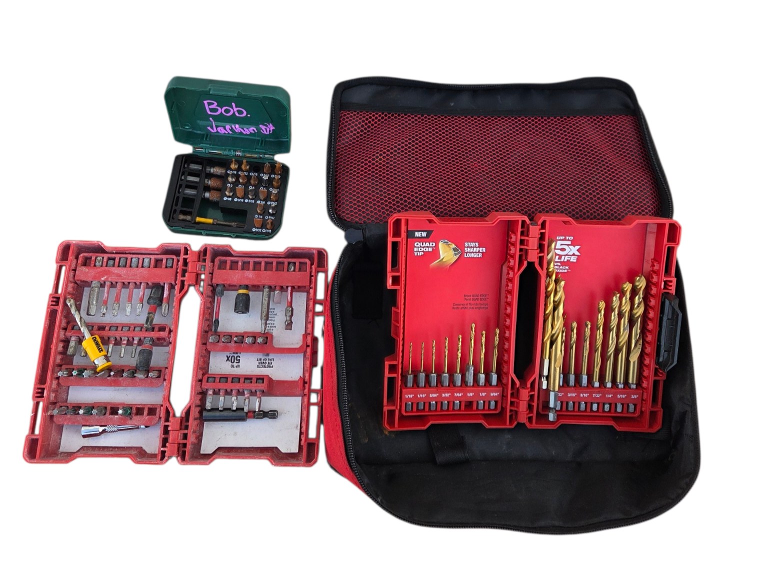 Milwaukee Drill Bit Sets with Driver Bit Assortment and Case