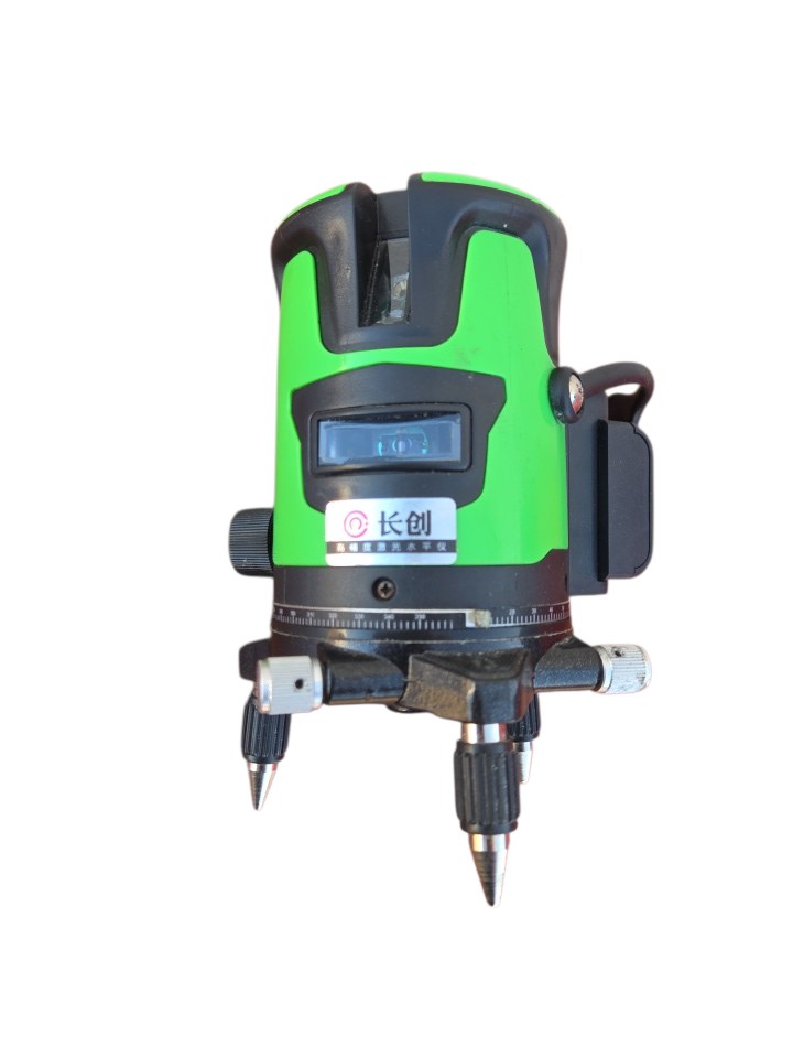 Green Multi-Line Laser Level with Case, 360 Degree Base and Adjustable Feet