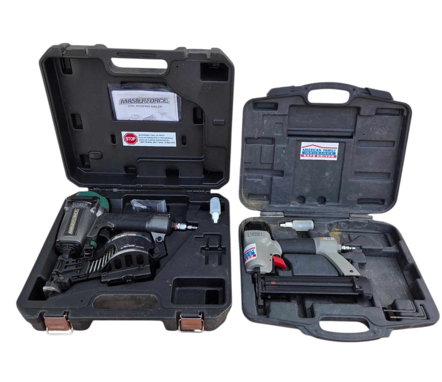 Masterforce Coil Roofing Nailer and Porter-Cable Pneumatic Finish Nailer Set