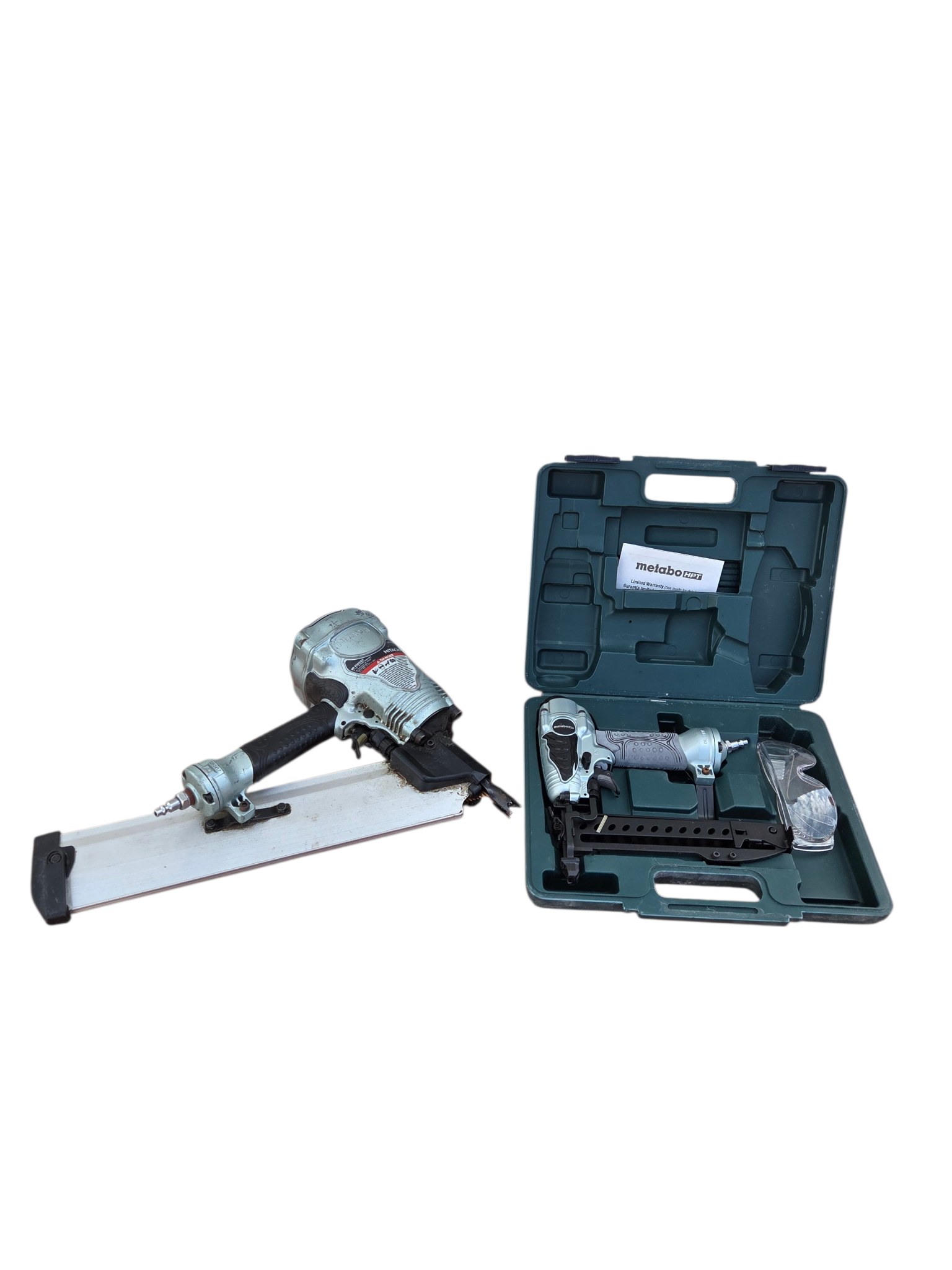 Metabo HPT N3804AB3 1-12 Stapler and Hitachi NR90ADS1 3-12 Framing Nailer Lot