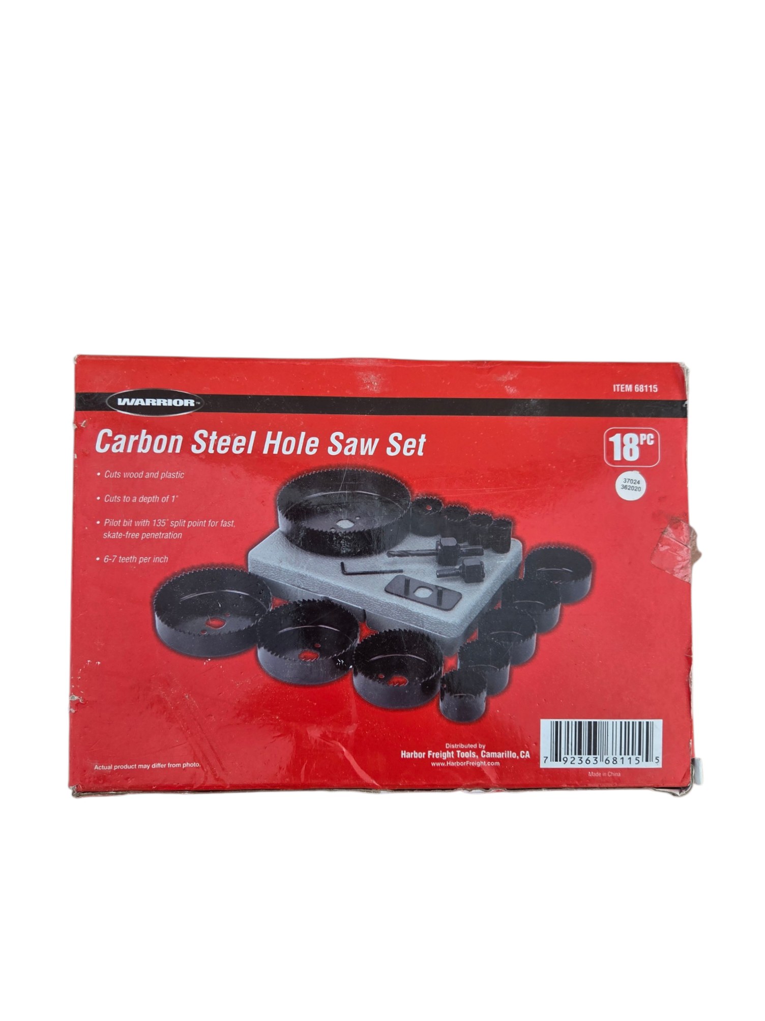 Warrior 18-Piece Carbon Steel Hole Saw Set with Case