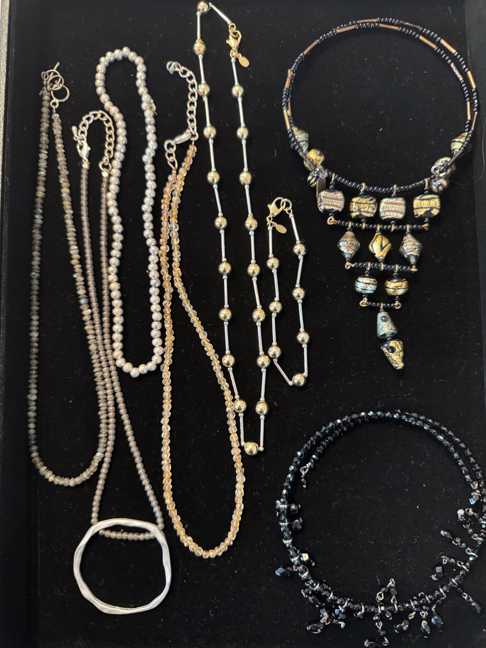 Modern beaded necklaces