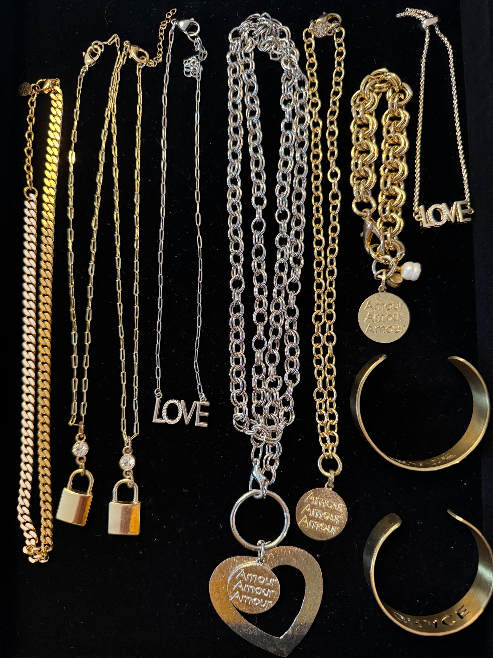 Gold and silver chains