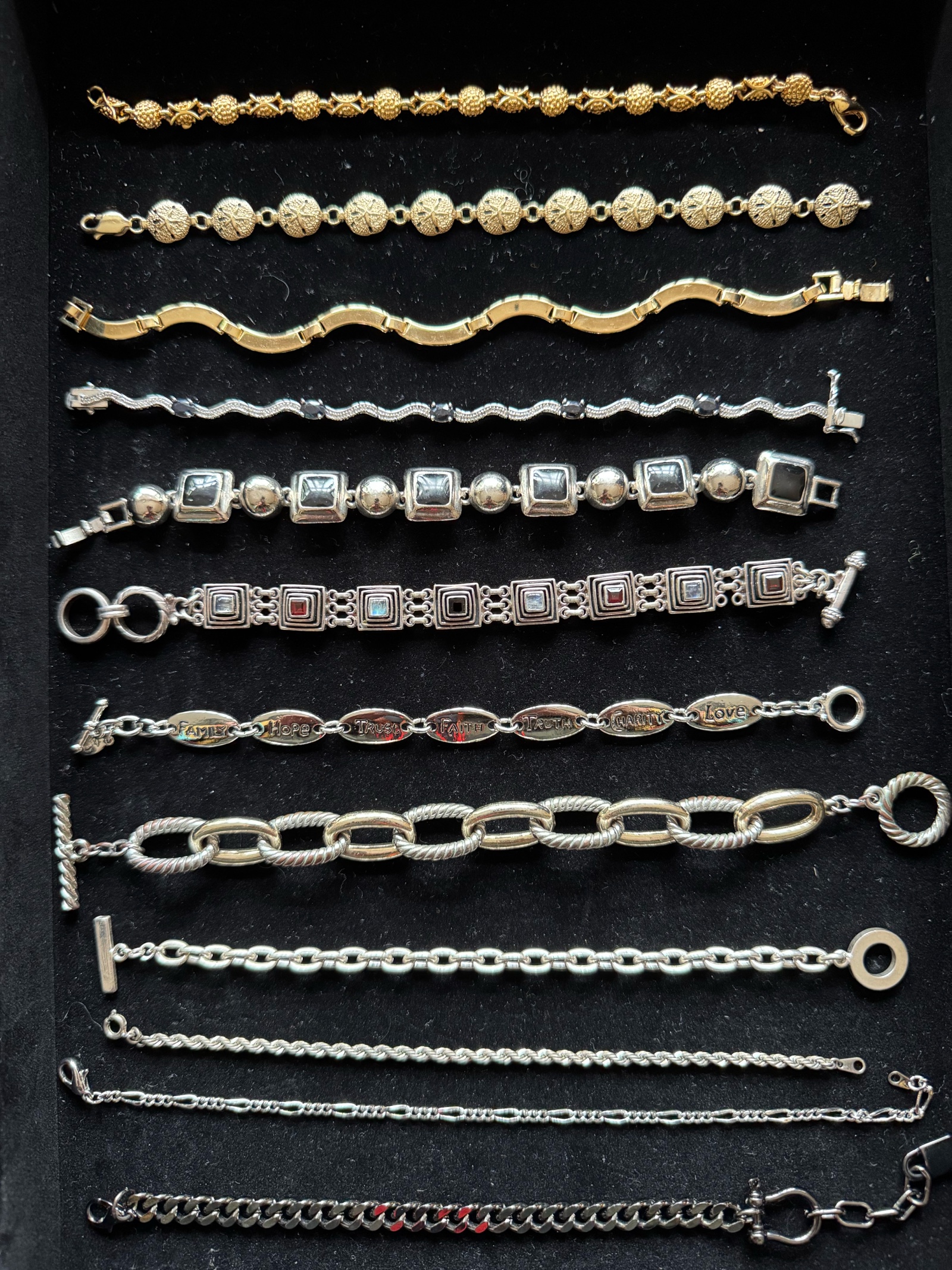 Siver and Gold Bracelets