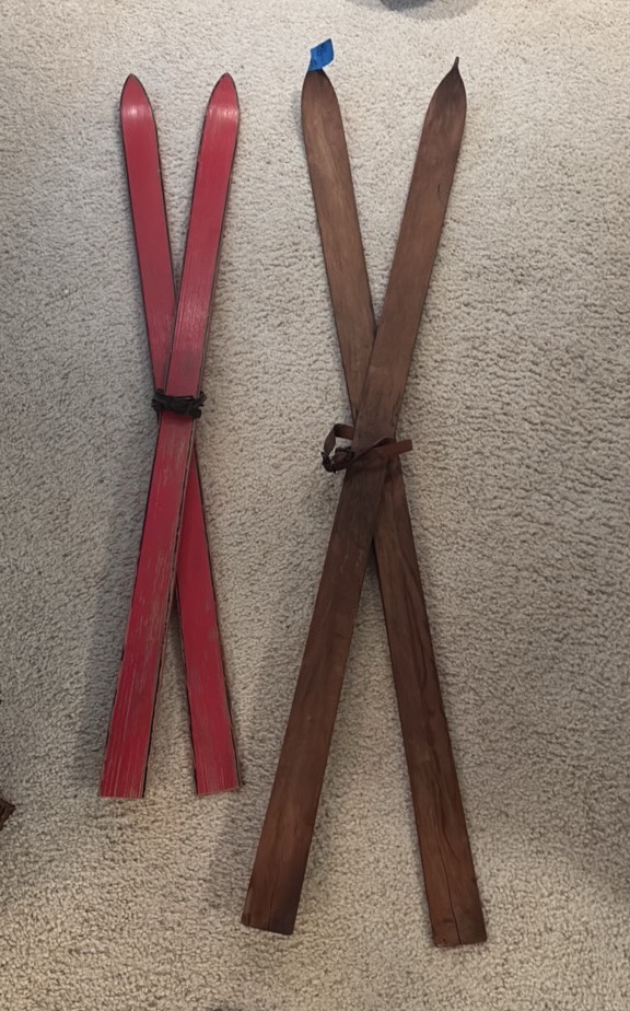 Decorative wood skis