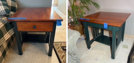 (2) side tables D27 x H2 x L23 and D26 x H2 x L26