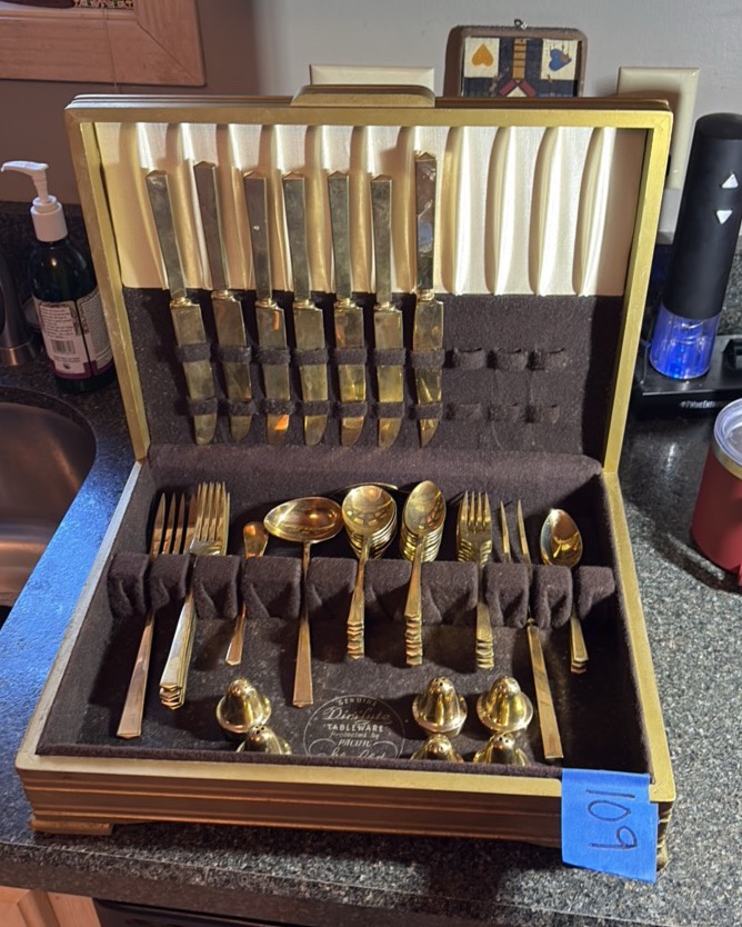 Vintage Dirilyte Dirigold flatware set Midcentury Modern