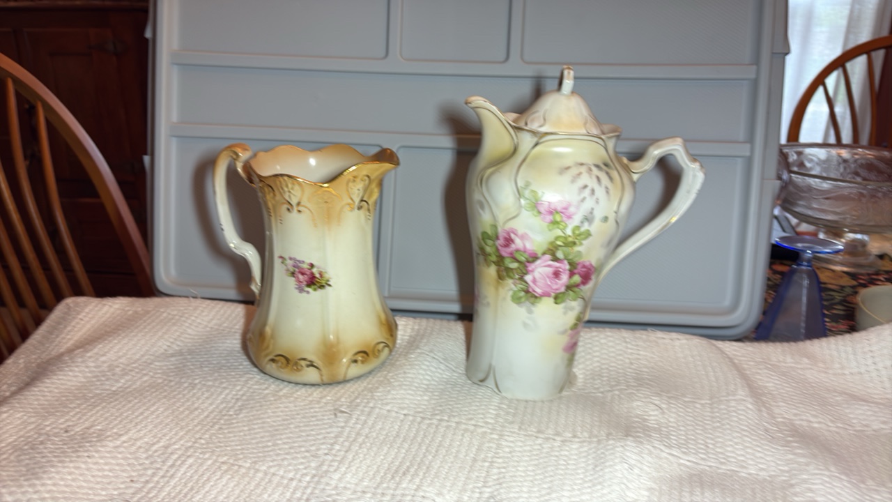 Porcelain Bavaria chocolate part and a pitcher