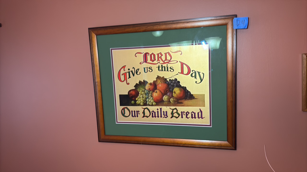 Framed bright print of Lord give us ...