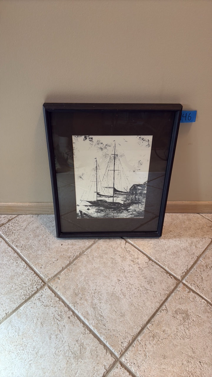 Vintage Sailing vessel lithograph ltd edition