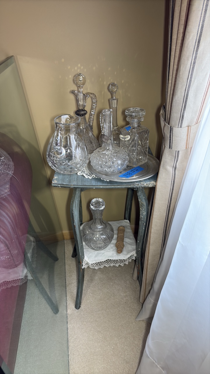 (6) Vintage cut glass decanters