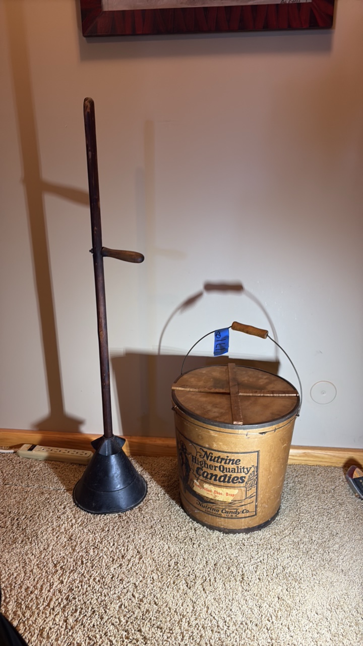 Vintage Rapid Washer Plunger Antique Candy bucket