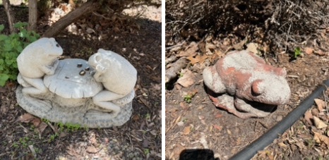 (2) frog lawn ornaments