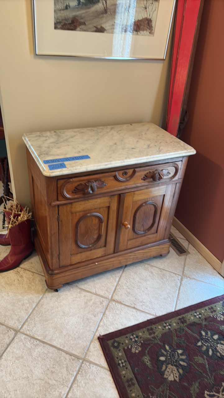 Vintage cabinet with marble top