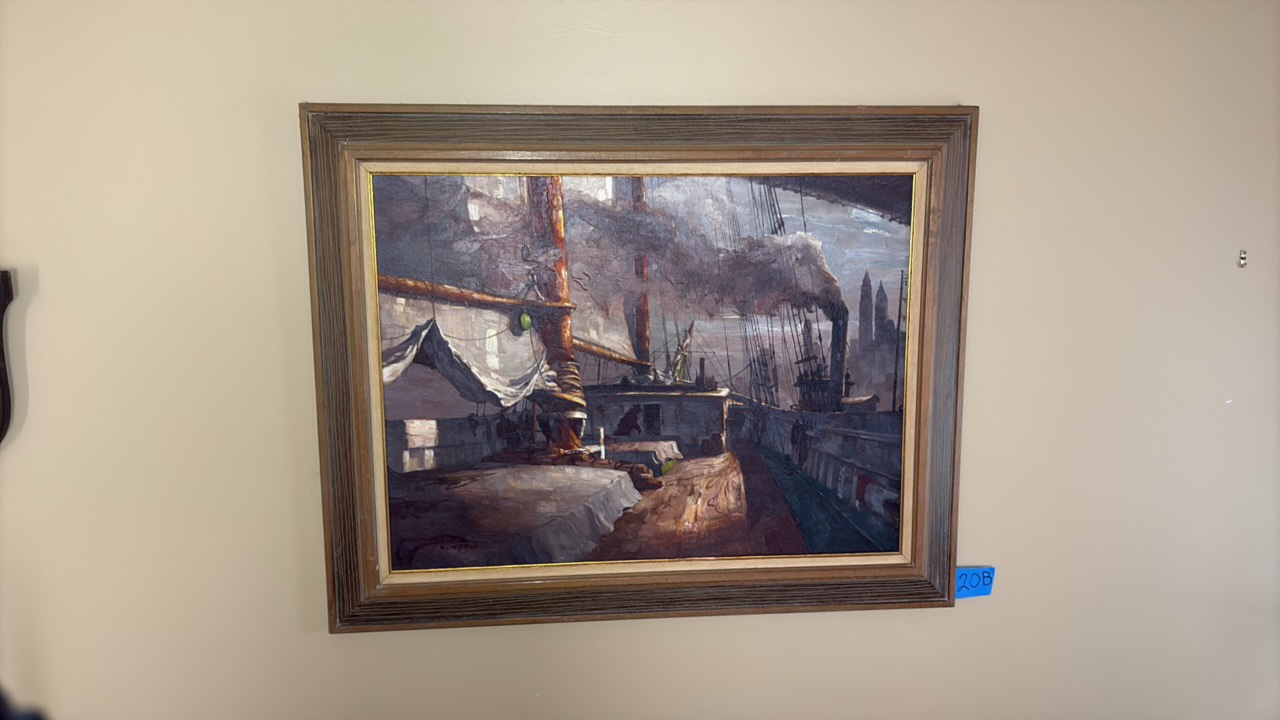 John A. Noble oil on canvas painting 40 x 31