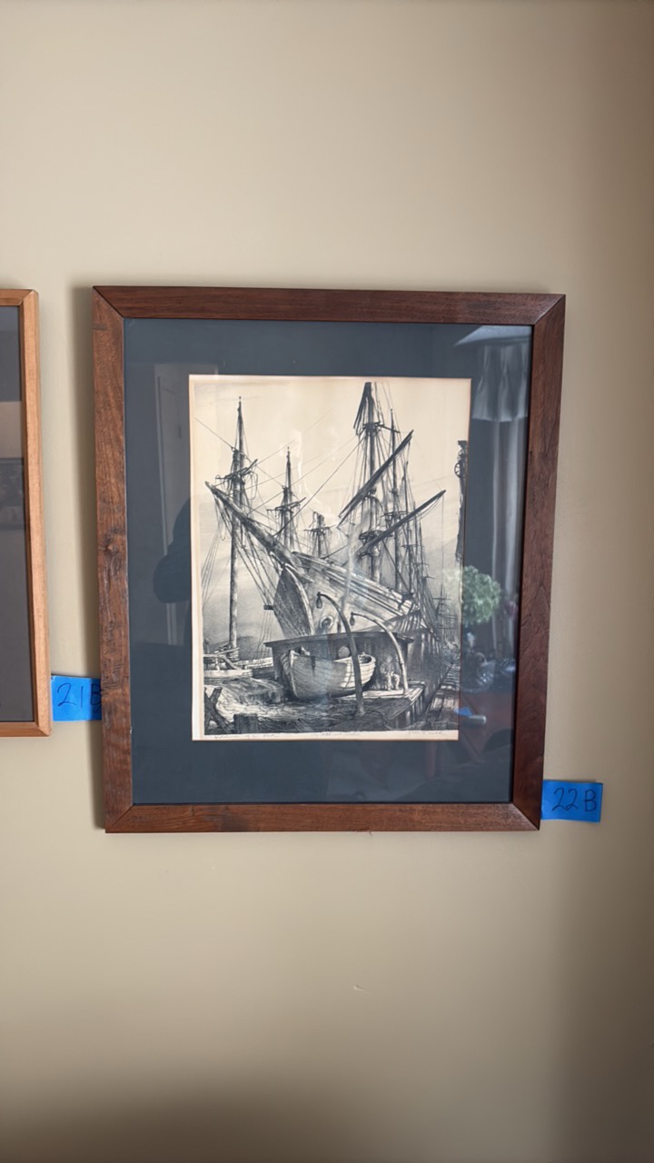 1959 Noble signed lithograph Watchman of the Dead, The Old Coal Docks