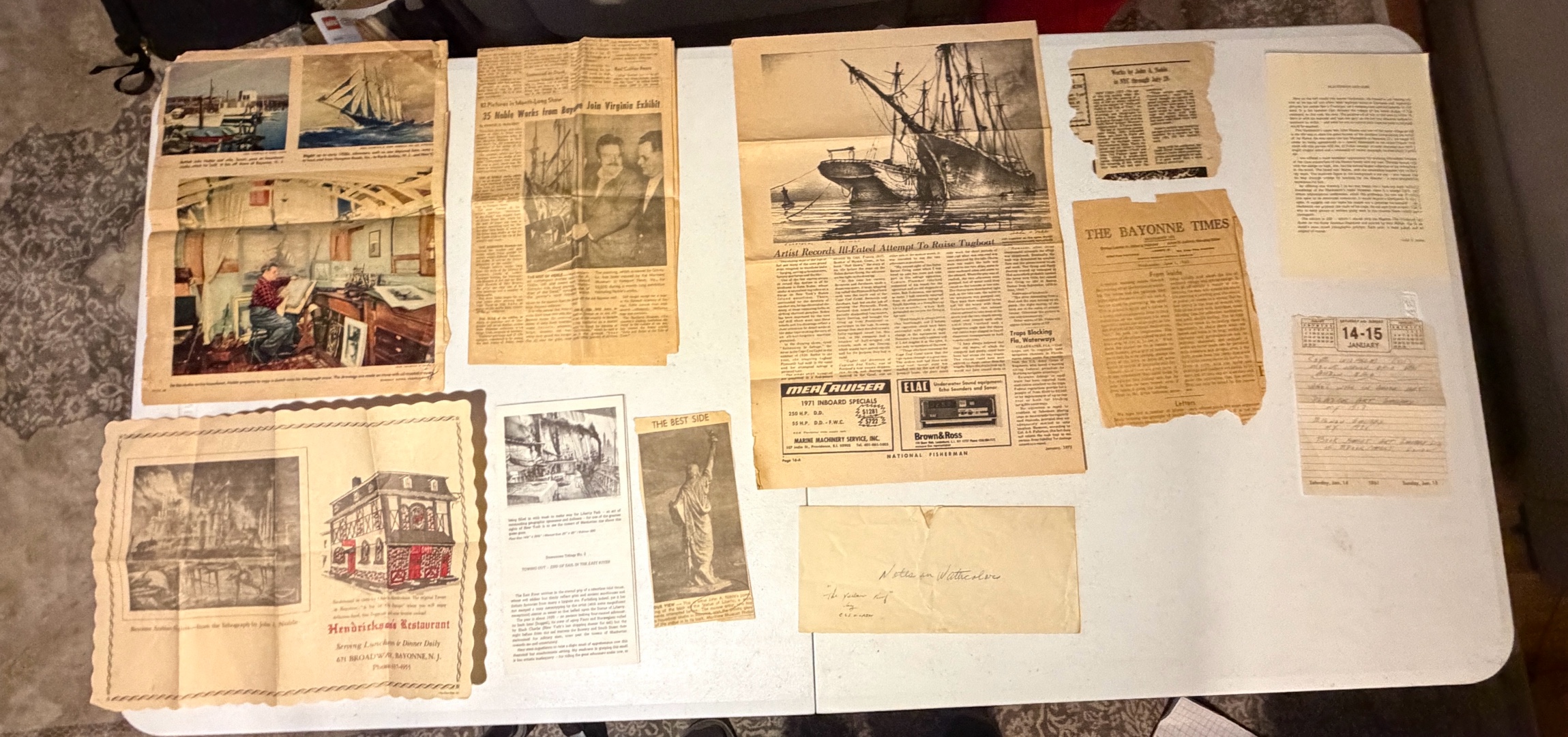 Rare Collection of John Noble Collectibles including many news articles and color photos from The Sunday News