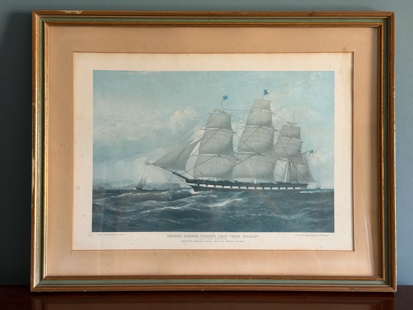 Framed Print U.S. Packet Ship New World