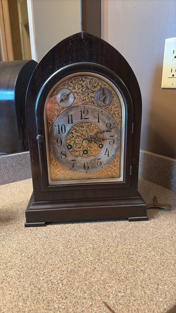 Mid-Century Seth Thomas Tambour Mantel Clock