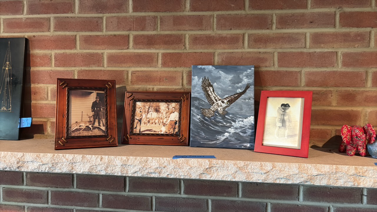 (2) Rare Woods frames. Red frame. Oil painting.