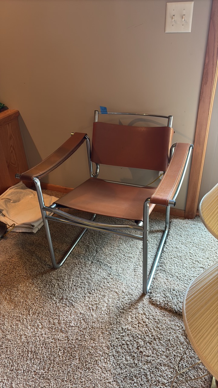 Vintage Leather Safari-style lounge chair