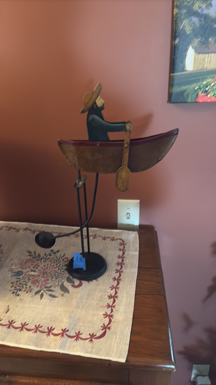 Vintage Balancing Toy Pendulum Painted Man in A Row Boat