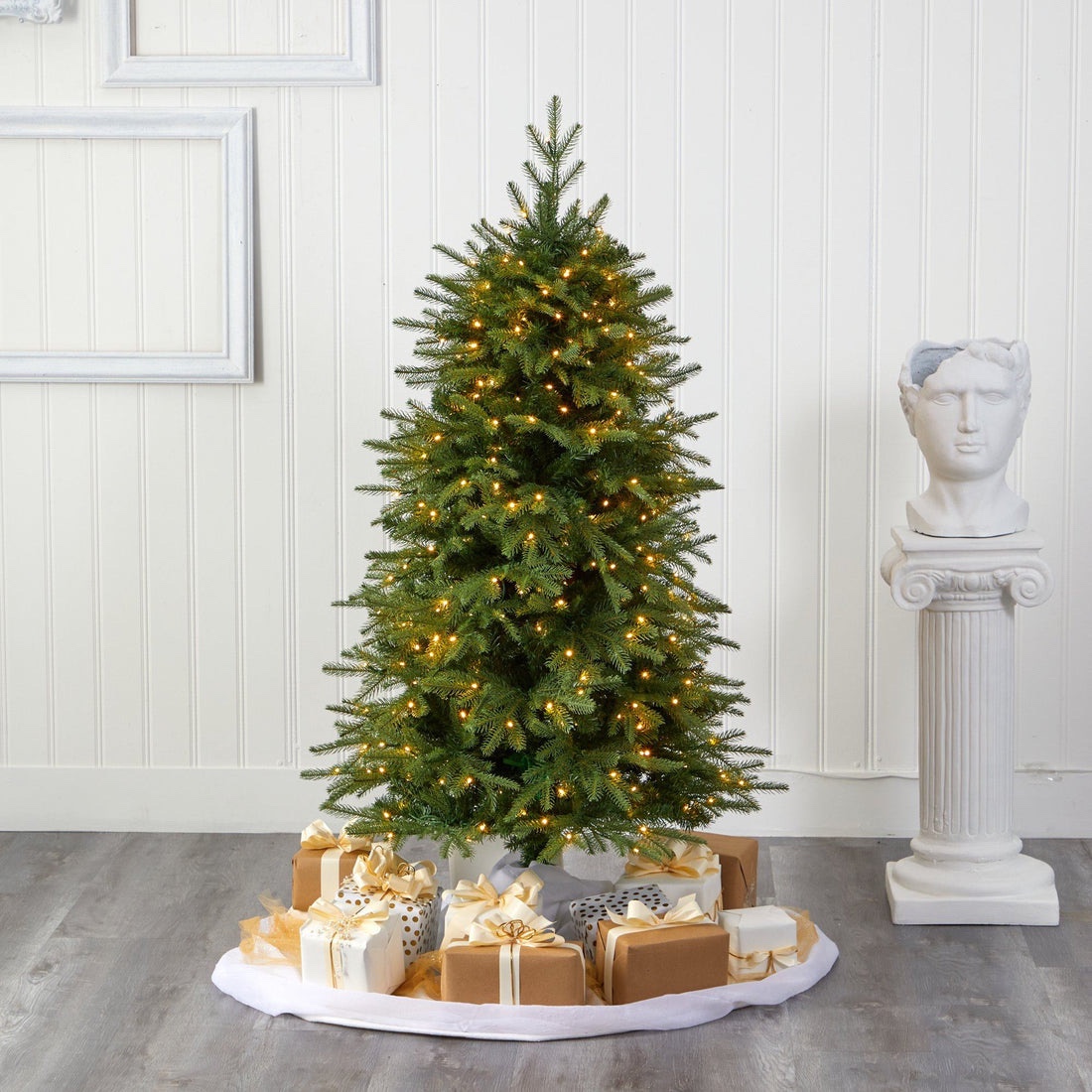 5 Vancouver Fir Natural Look Artificial Christmas Tree with 350 Clear LED Lights and 1354 Bendable Branches