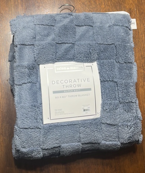 50x60 Super Soft Decorative Throw  Blue Color