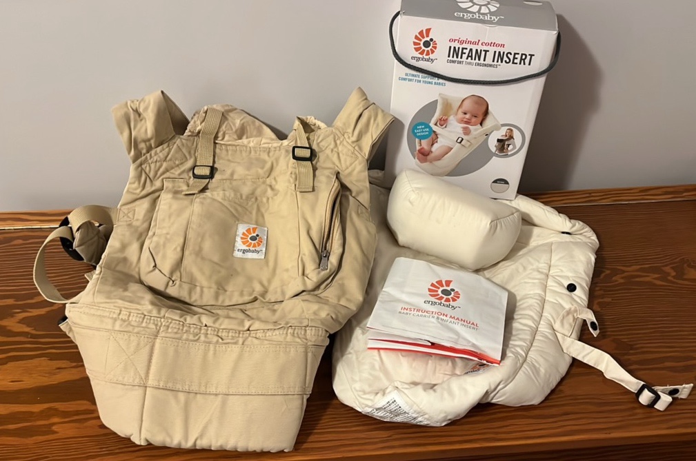 Ergobaby Baby Carrier for Newborn to Toddlers 0-48 Months (7-45 lbs) Baby Carrier with Ergonomic Support, Storage Pockets, and Sun Hood  Retail $200