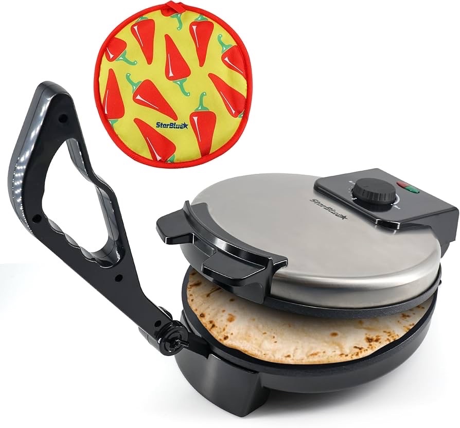 10inch Roti Maker by StarBlue - Retail $66.99 - The automatic Stainless Steel Non-Stick Electric machine to make Indian style Chapati, Tortilla, Roti AC 110V 5060Hz 1200W