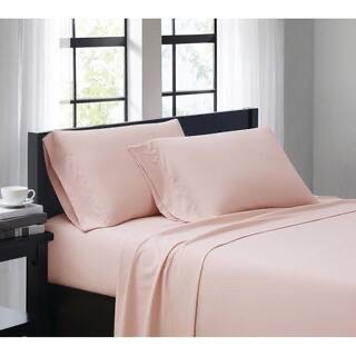 Queen  Blush 4-Piece Solid 180 Thread Count Microfiber Queen Sheet Set