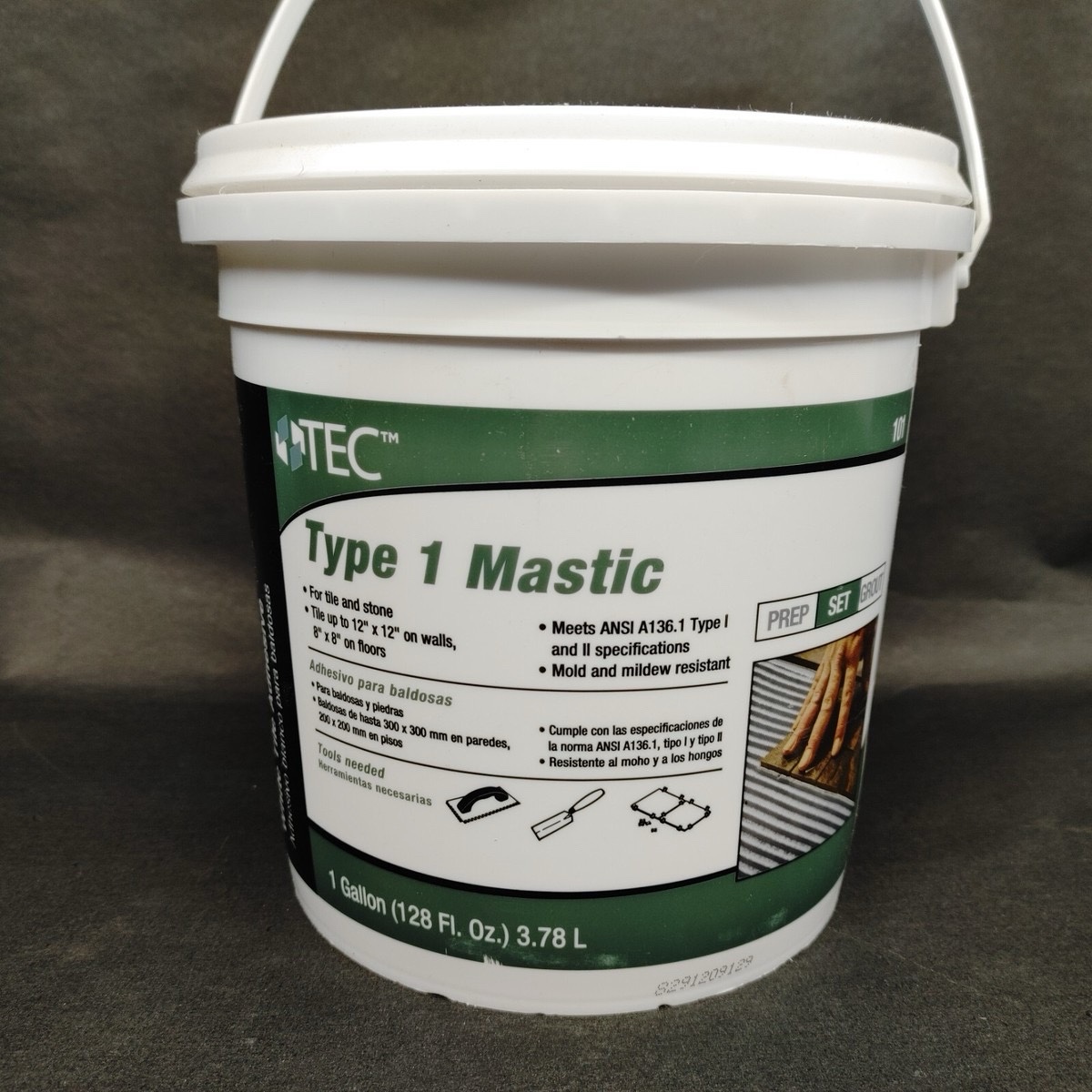 TEC Type 1 Mastic 1 partial Gallon White Tile Adhesive  contents still soft