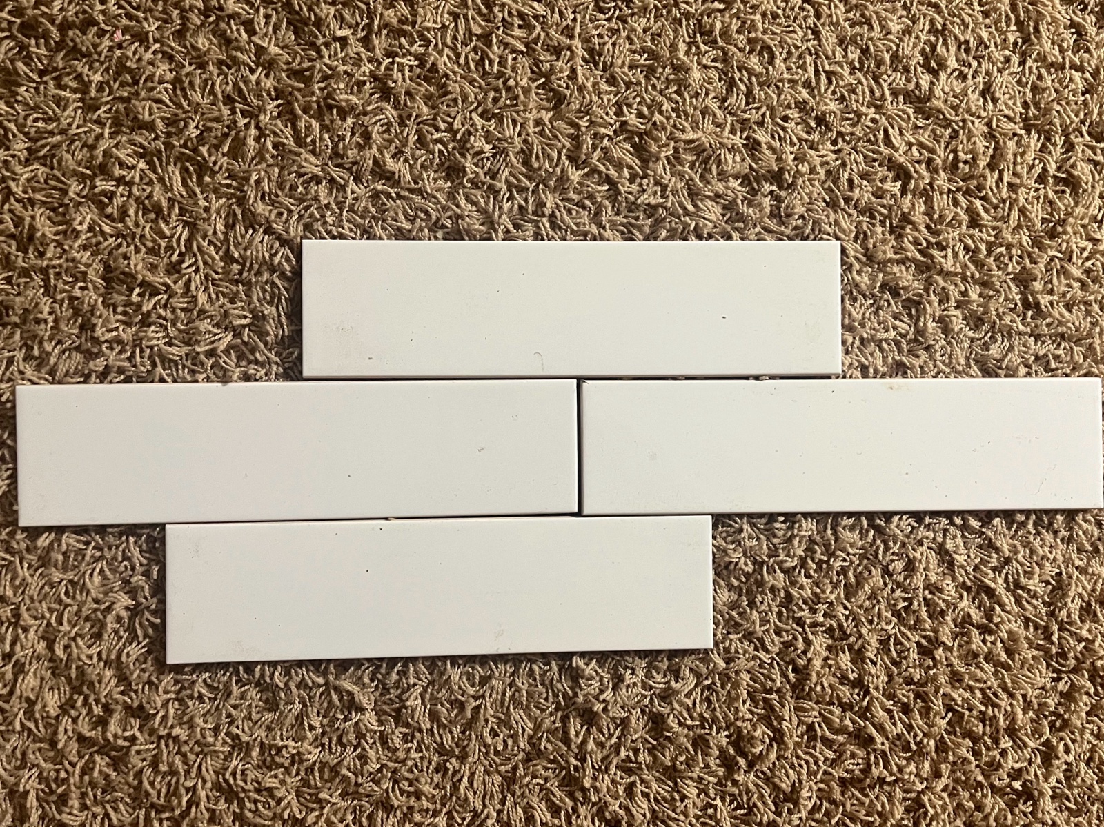 3x12 White Ceramic Tiles. Partial Box. Bright White. Approximately 20 tiles in box.