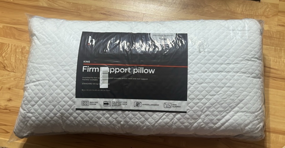 King Home Expressions Molded Foam Firm Support Pillow  18x34x2