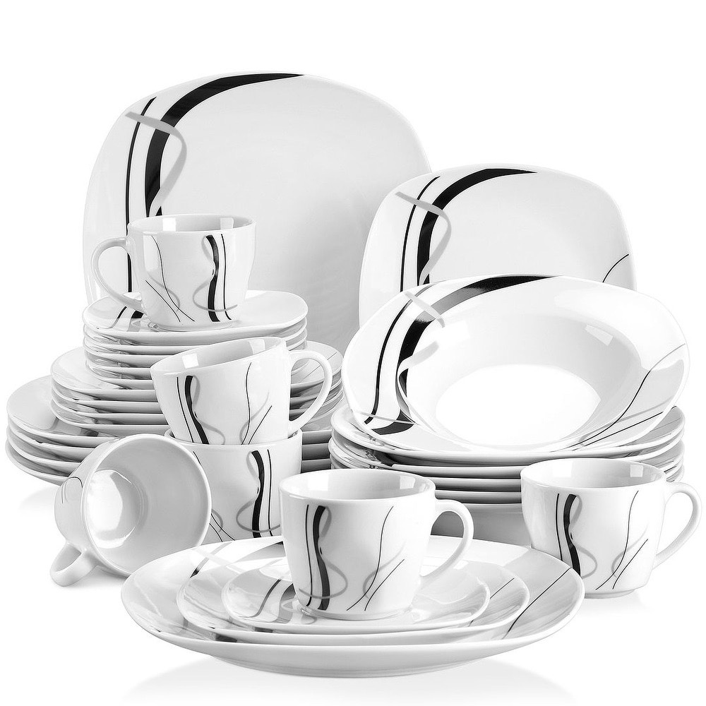 VEWEET Fiona Porcelain Dinnerware Set - 30 Piece  Retail $100  Place Setting for 6 People 