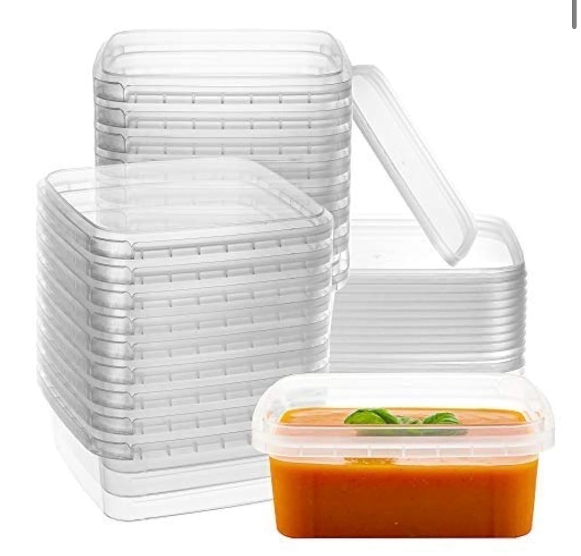 32 Oz 20 Pack Square Clear Deli Containers  With Lids Disposable BPA Free Square Plastic Food Storage Containers With Lids Airtight For Meal Prep Take