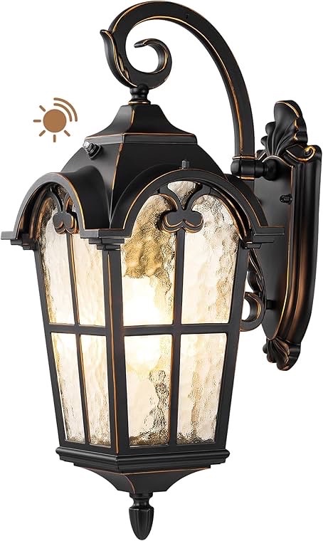 2 Pack Outdoor Wall Lights, 20.4 Large Size Exterior Lantern Fixture, Porch Lights Wall Mount, Roman Wall Lamp, Waterproof Outside Wall Sconce for Front Door Garage