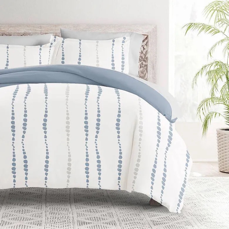 King - Cali King - Home Collection Bedding Bundle Patterned Duvet Cover and 2 shams