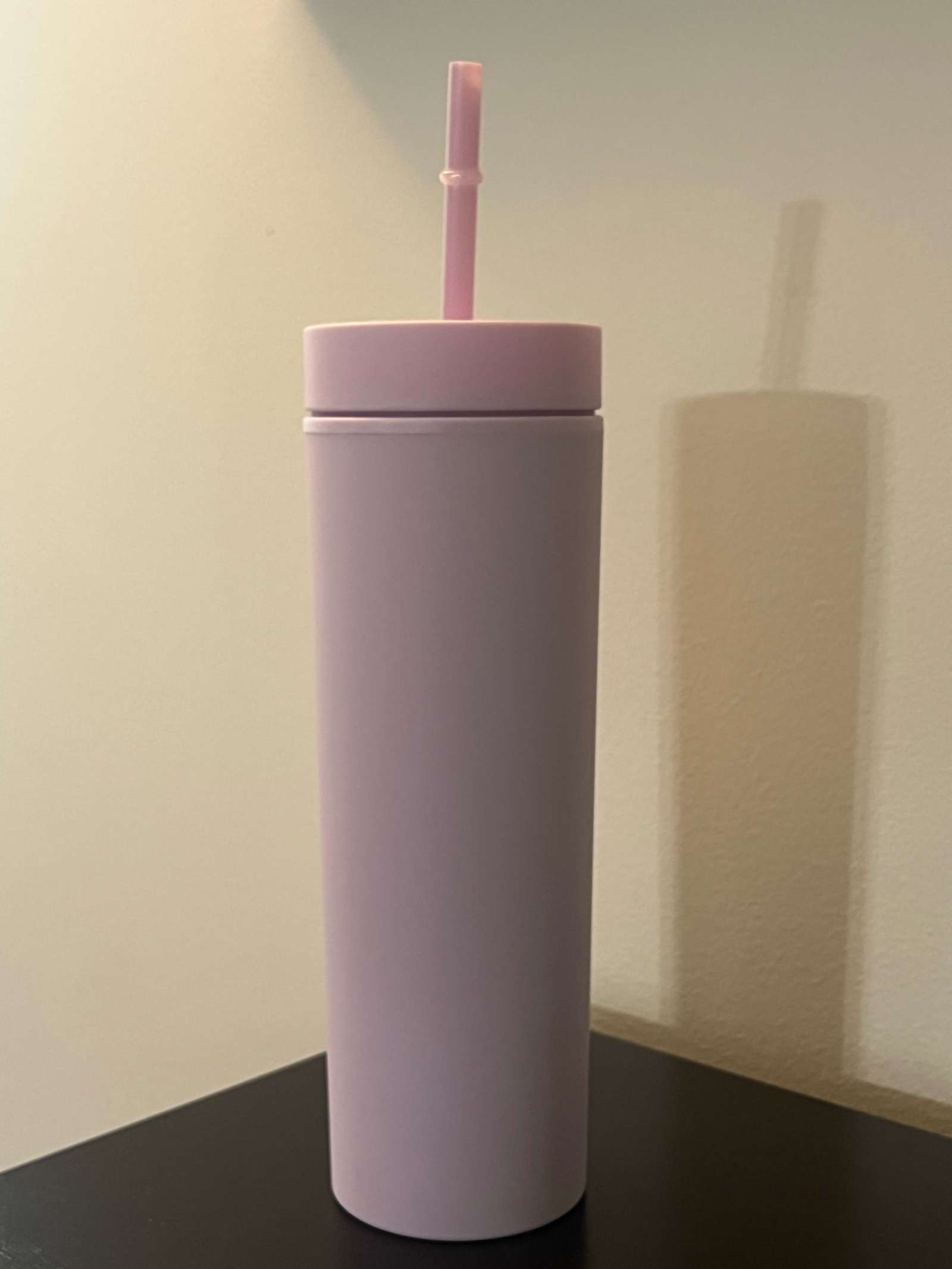 Strata 16 oz tumbler with cover and plastic straw  color lilac
