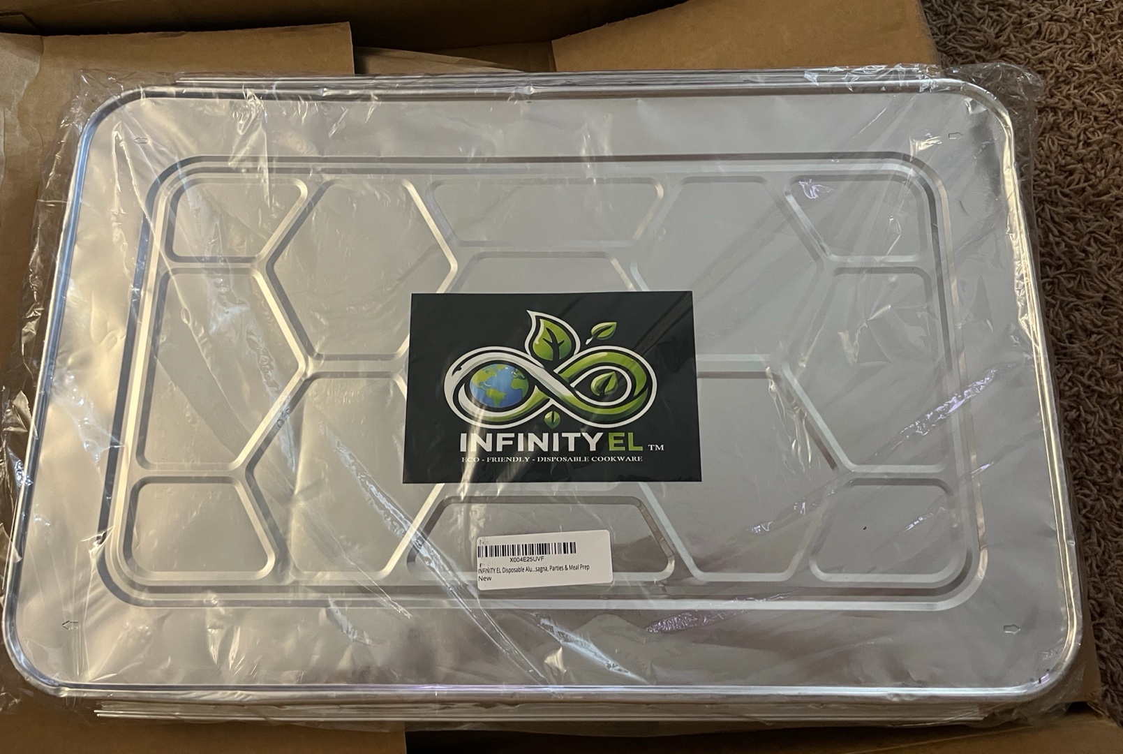 Infinity El Shallow Disposable 20x13 Aluminum Tray - 15 count - great for parties or meal prep