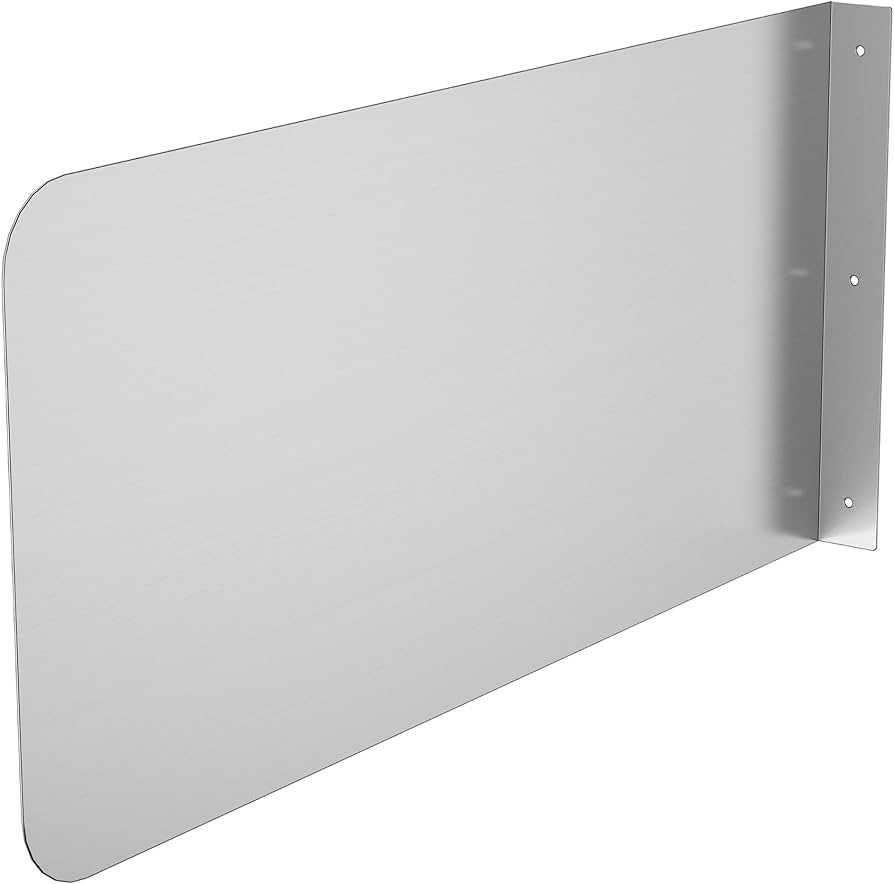 Stainless Steel 12x26 Wall Mount Splash Guard for Commercial Restaurant Hand Sink and Compartment Prep Sink - mounting edge has minor bend - screws included - Retail $96