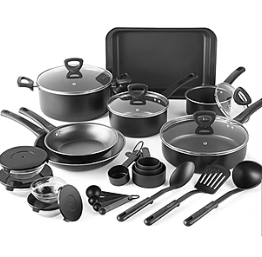 Cooks 30-pc Aluminum Non-Stick Cookware Set Black Color