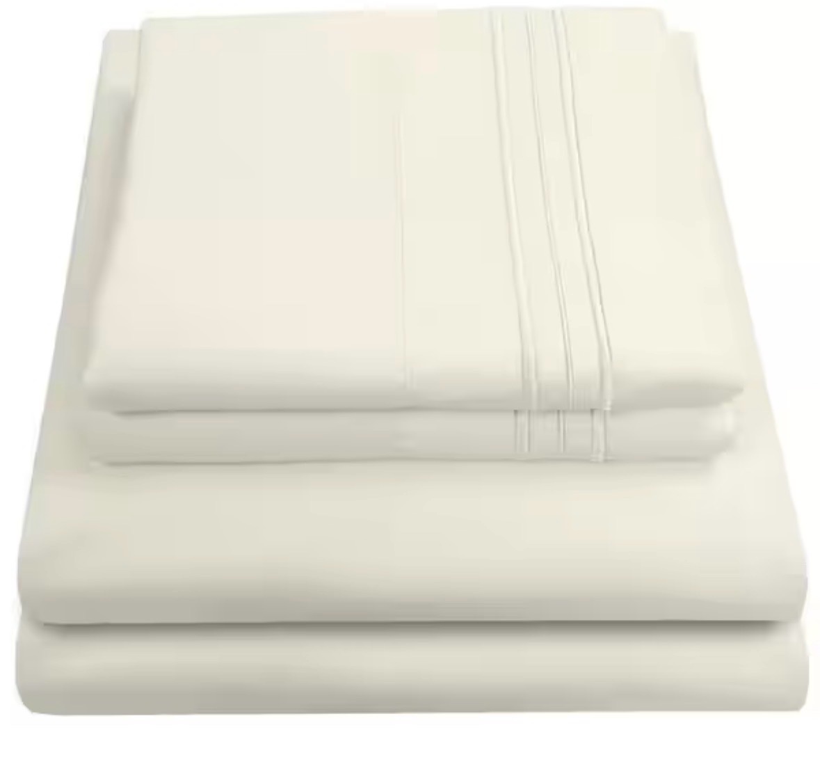 Queen - Sweet Home Collection Brand Queen Sized 4-Piece Sheet Set 1800 Thread Count Ivory Color
