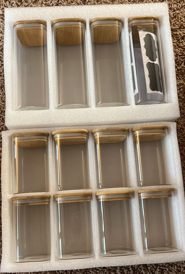 12 pc Modern Glass Dry Goods Storage Containers