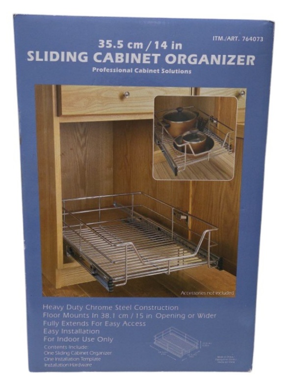 14 Sliding Cabinet Organizer Chrome Steel