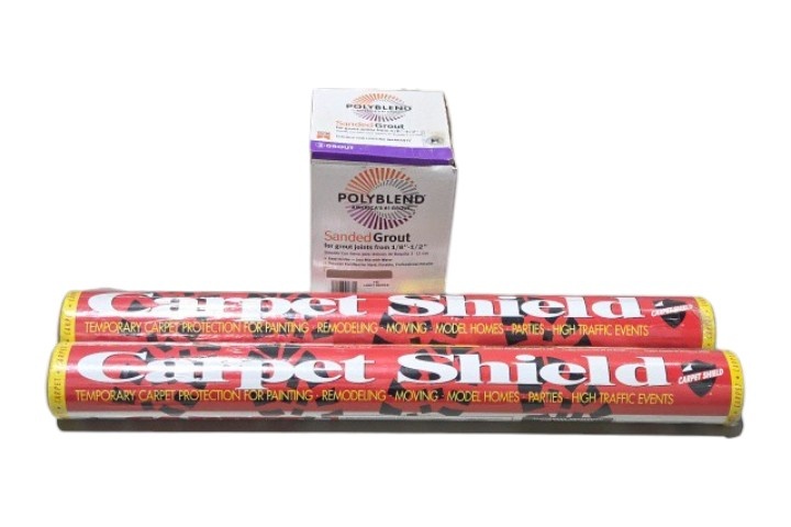 2 Carpet Shield Rolls With Polyblend Sanded Grout