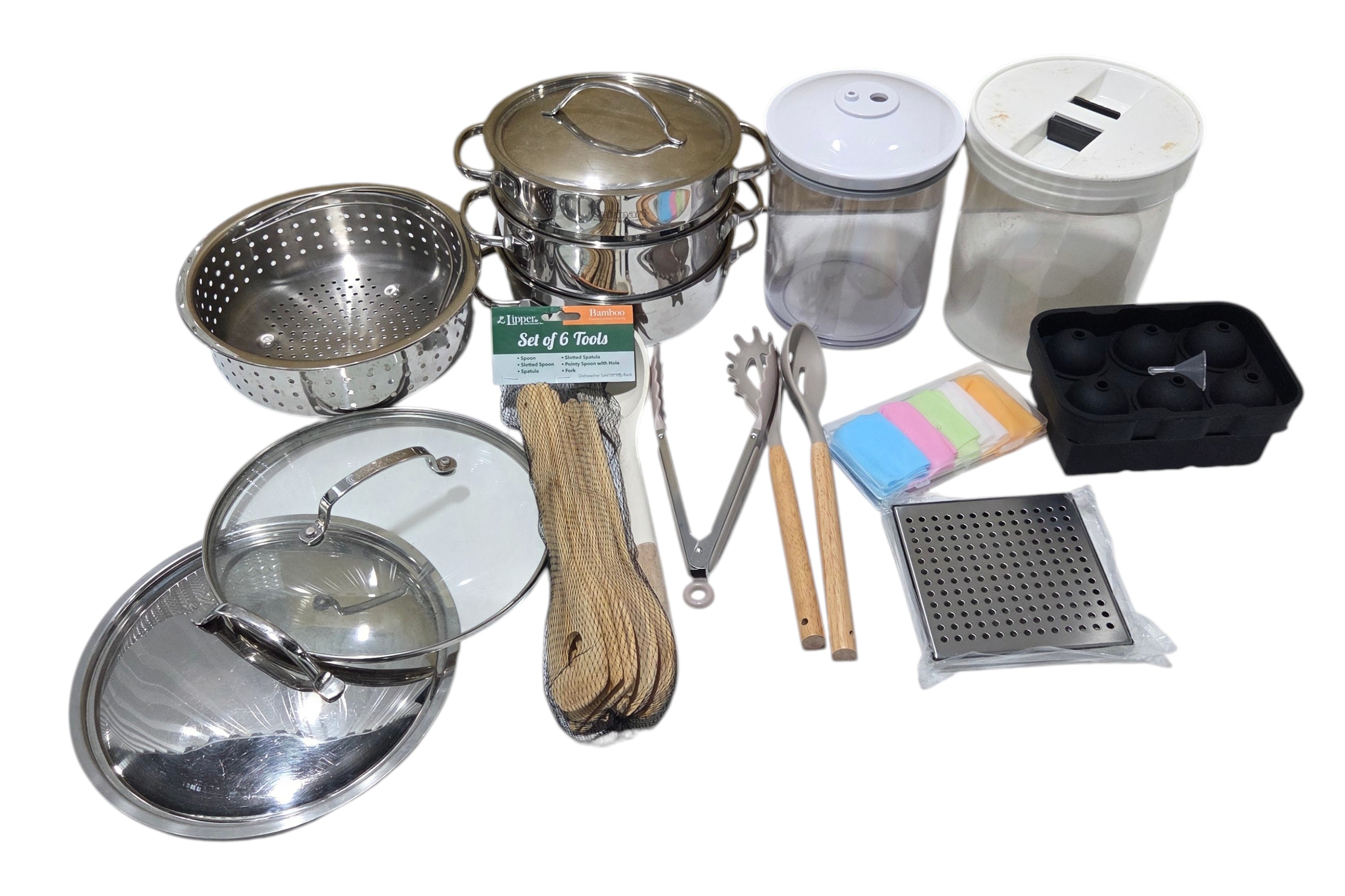 Cuisinart Stainless Universal Steamer, Kitchen Tools, Silicone Molds, Containers & Accessories Lot