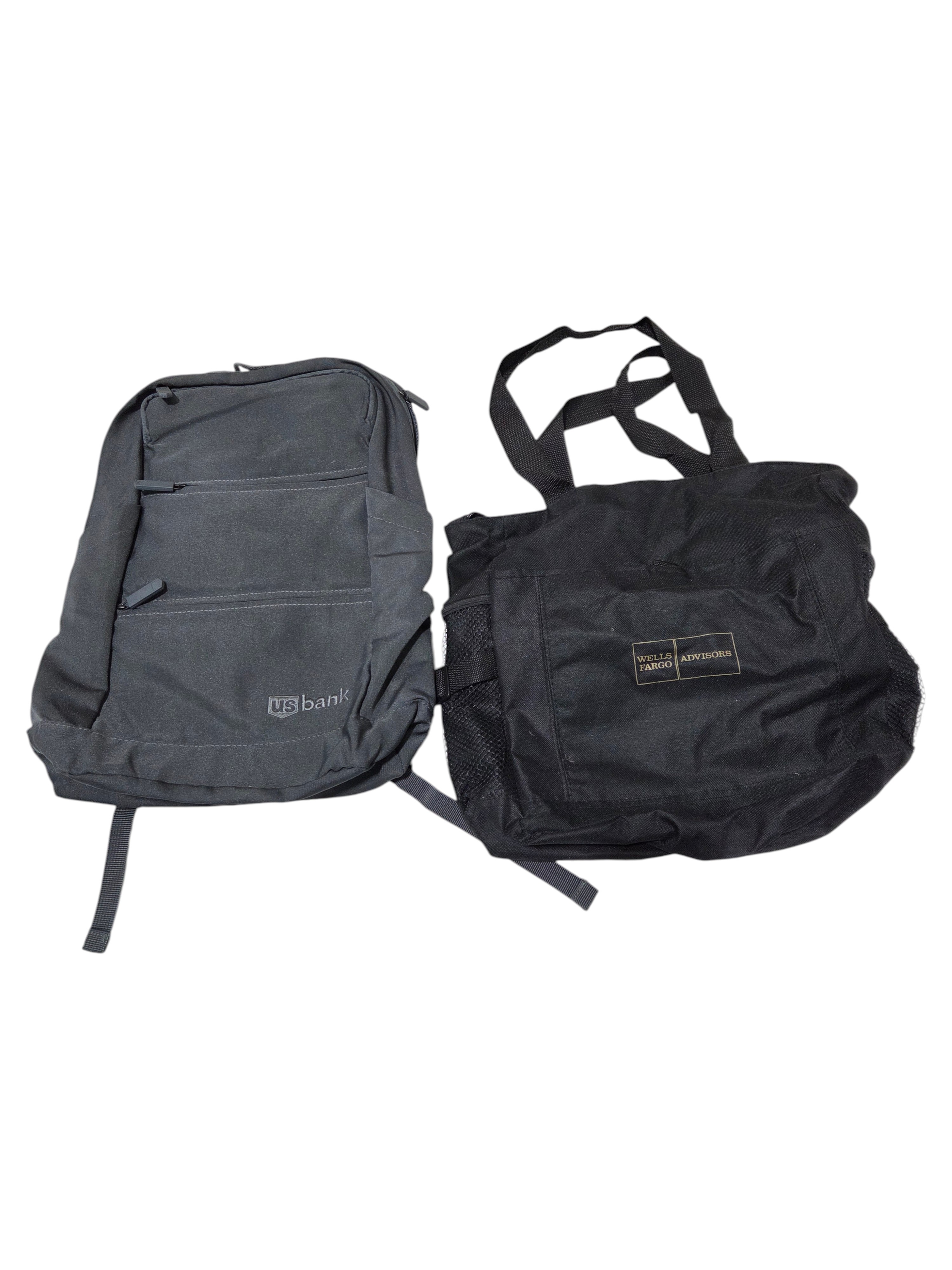 US Bank Backpack & Wells Fargo Advisors Tote Bag Lot